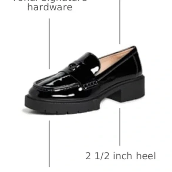 NWT Coach Women's Leah Patent Leather Loafer size 8 1/2 - Picture 4 of 6